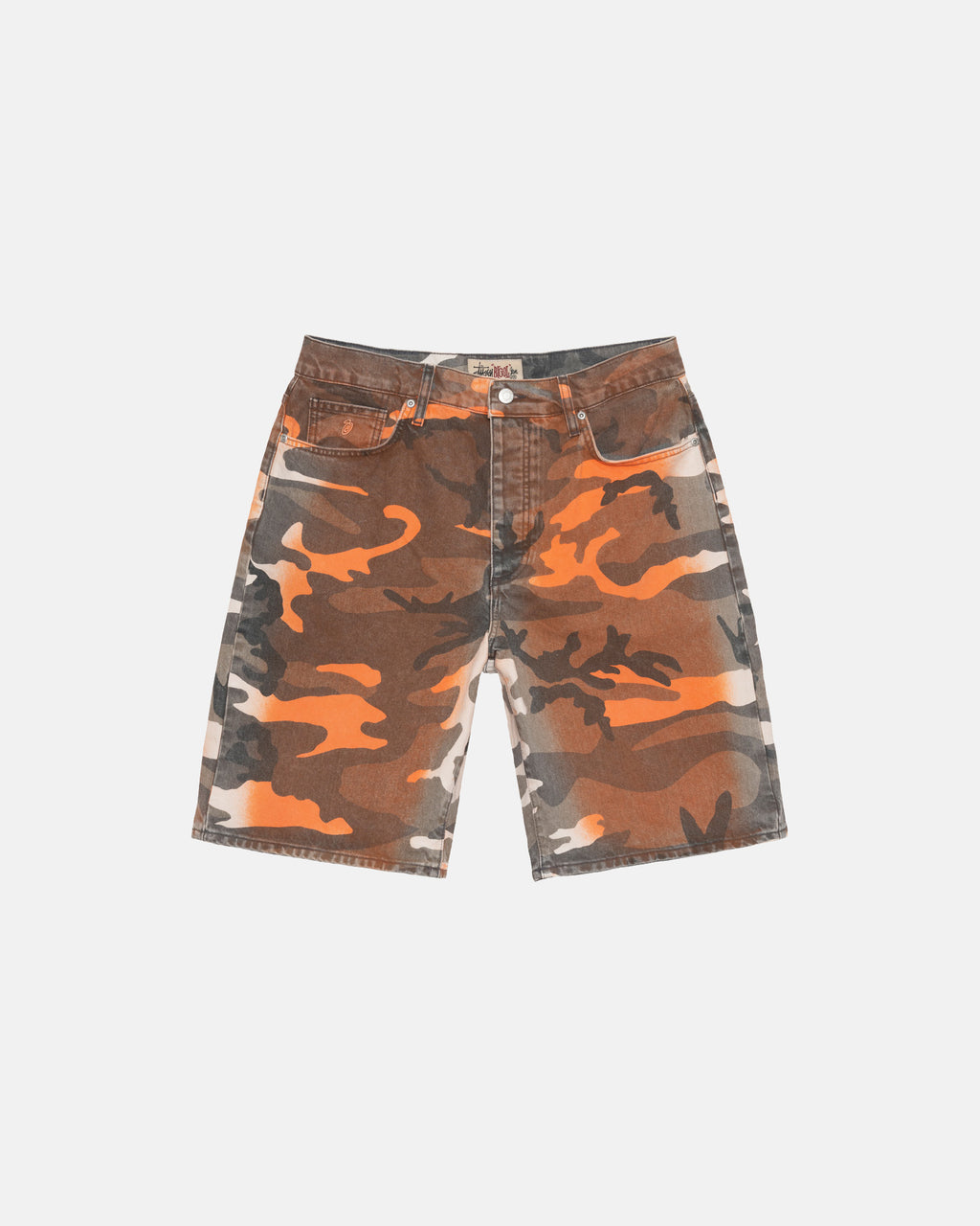 Stussy Spray Dye Big Ol\' Shorts Orange Camo | 7602WQDLI