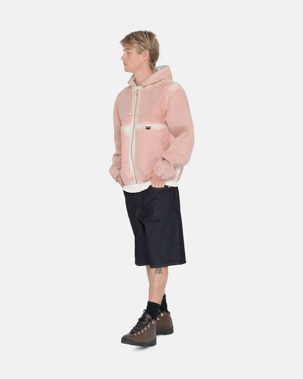 Stussy Spray Dye Hætte Arbejds Jakke Lyserød | 7126WOLPU