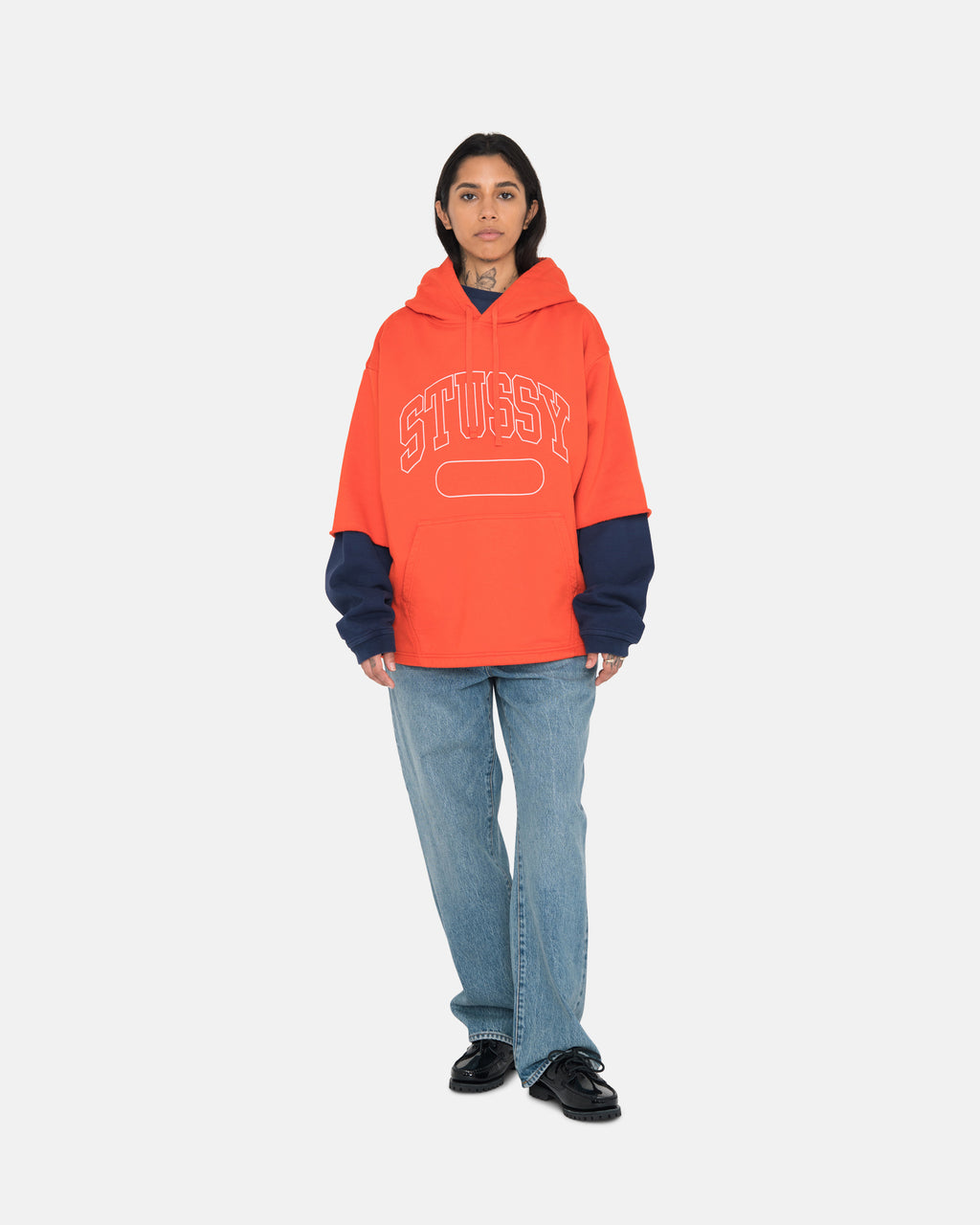 Stussy Ss Boxy Cropped Hættetrøje Dyb Orange | 6247PCIXY