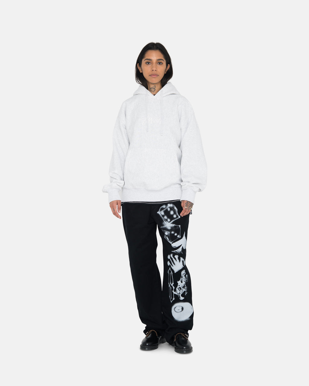 Stussy Stock Logo Applique Hættetrøje Grå | 8213ZRPYG