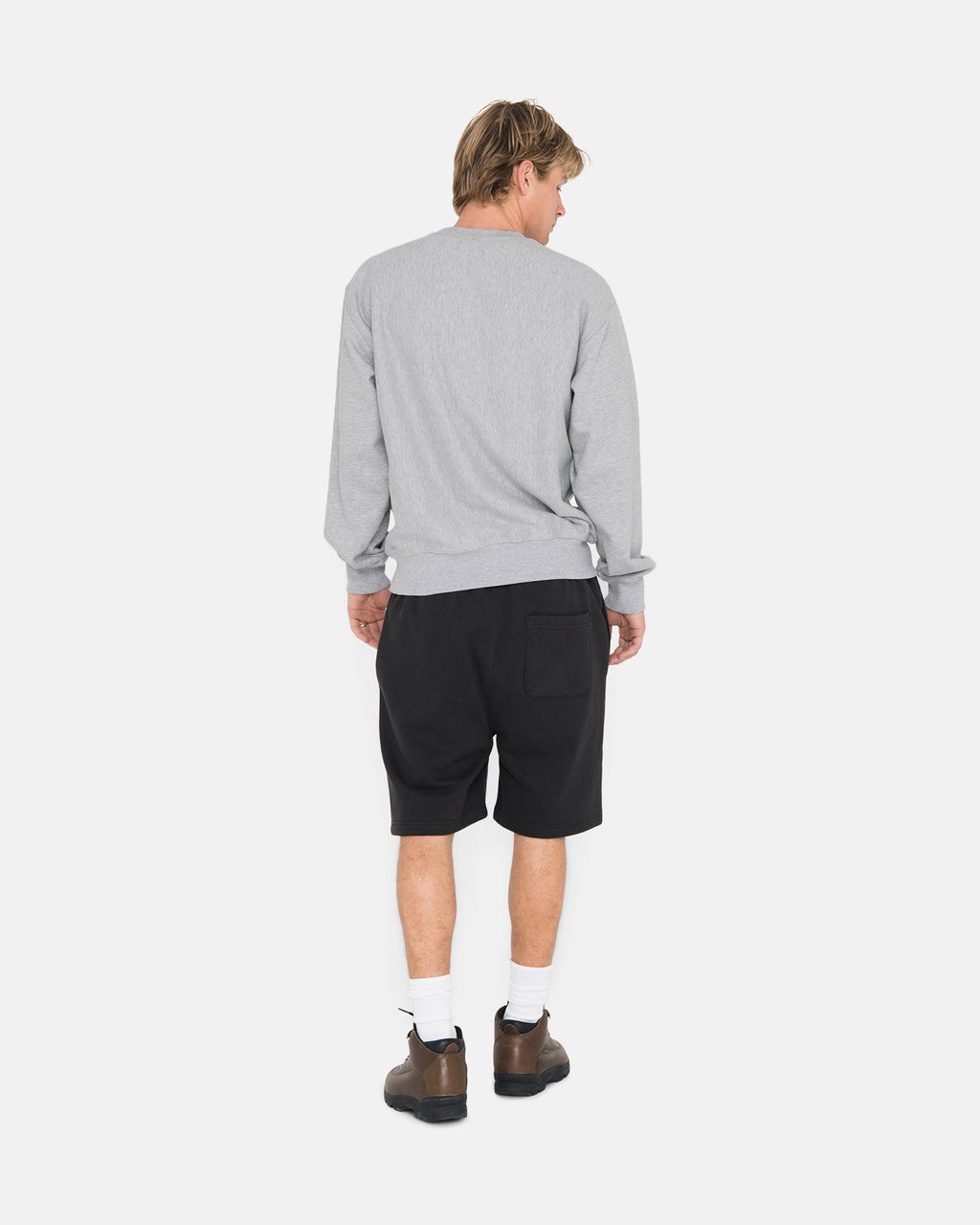 Stussy Stock Logo Crew Shorts Grå | 0592AHKBD