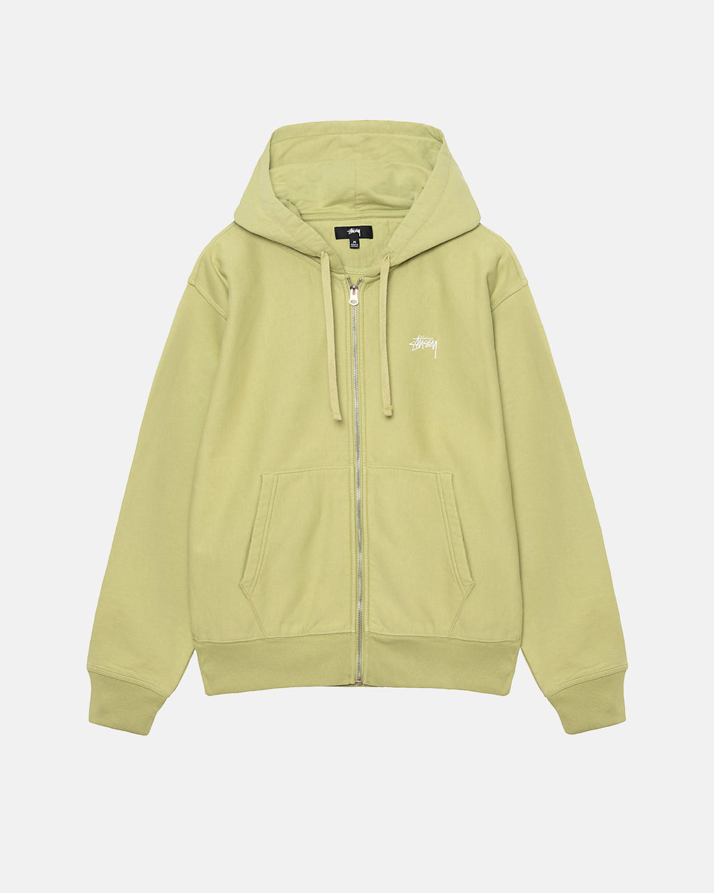 Stussy Stock Logo Zip Hættetrøje Grøn | 6053LYJEM