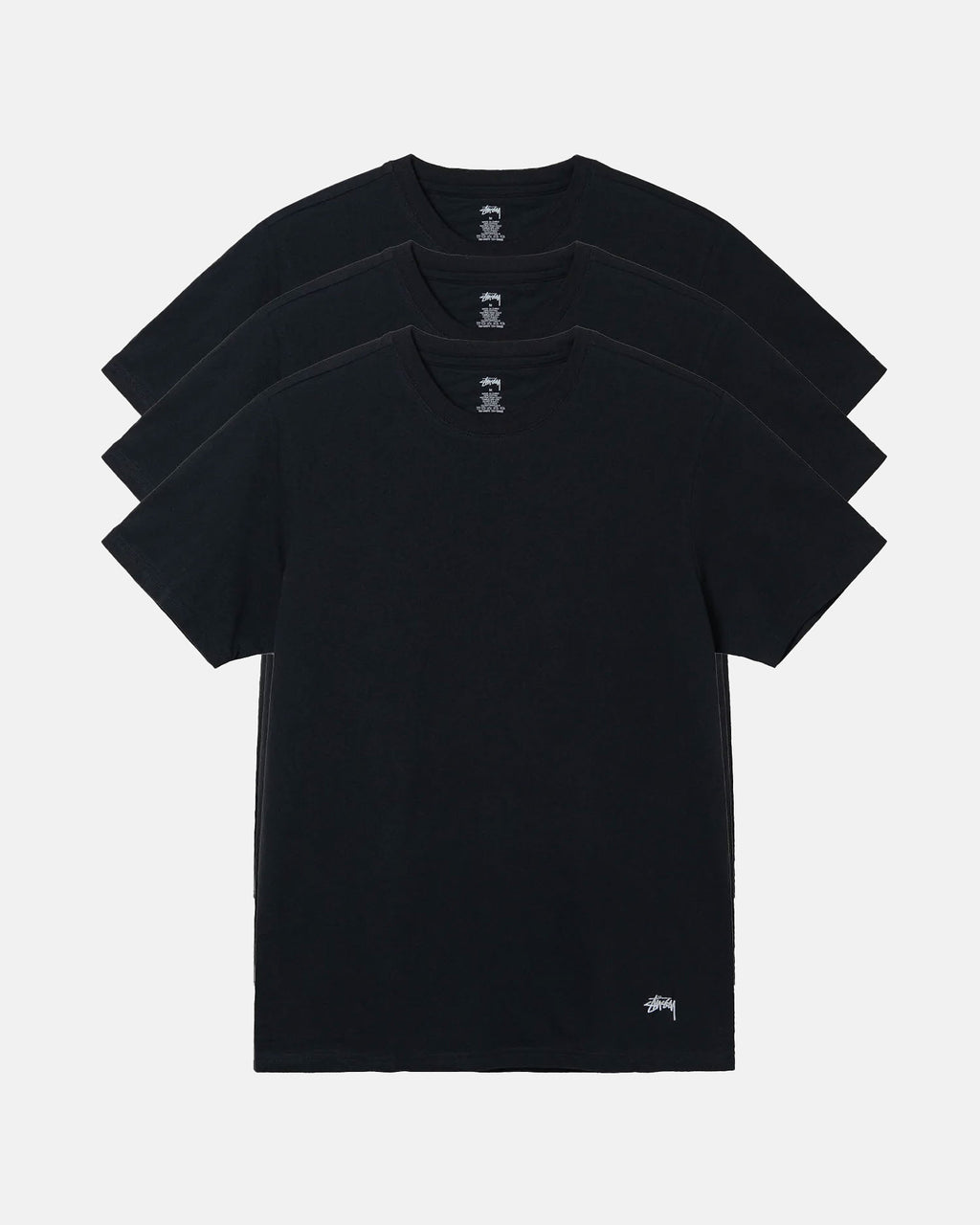 Stussy Undershirt - 3 Pack Løbe T-shirt Sort | 3461VXGFC