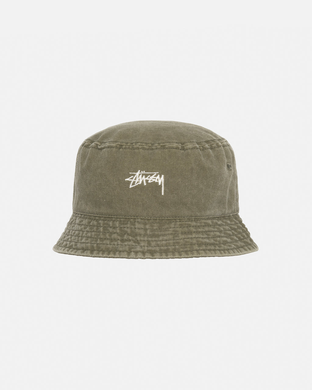 Stussy Washed Stock Bucket Hat Olivengrøn | 9345ZMTHS