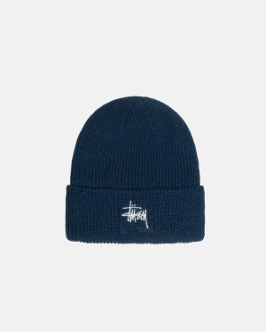 Stussy Basic Cuff Beanie Kasketter Mørkeblå | 5078BOQIY