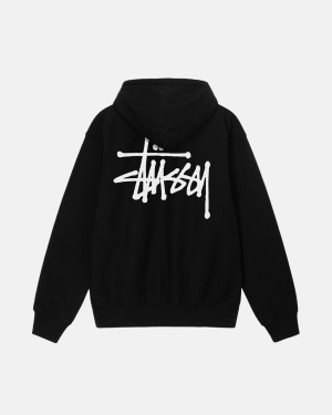 Stussy Basic Pigment Dyed Hættetrøje Sort | 1275ECTVL