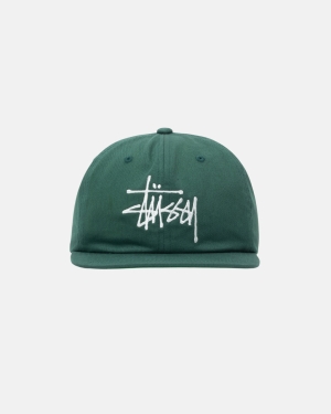 Stussy Basic Strapback Kasketter Forest | 6417KERQF