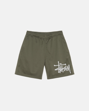 Stussy Big Basic Mesh Shorts Olivengrøn | 8467MWDFS