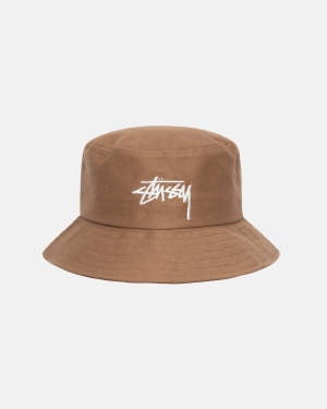 Stussy Big Stock Bucket Hat Brune | 7850YDEMV