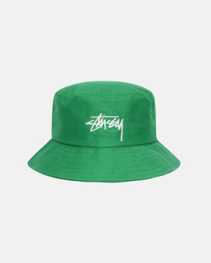 Stussy Big Stock Bucket Hat Grøn | 7946HPFXY