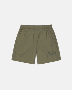 Stussy Big Stock Nylon Shorts Olivengrøn | 9752DBWTF