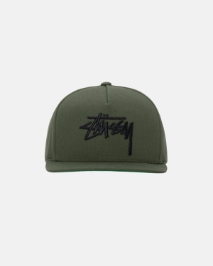 Stussy Big Stock Point Crown Kasketter Lyseolivengrøn | 4938HJXKQ