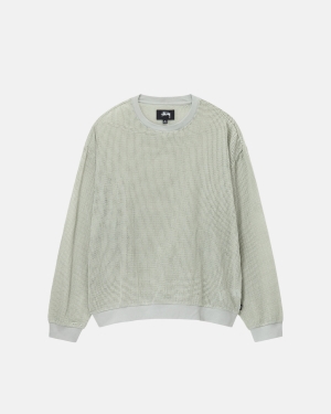 Stussy Bomulds Mesh Ls Crew Skjorte Beige | 5028SDIQO