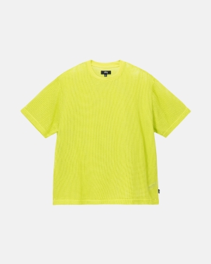 Stussy Bomulds Mesh Ss Crew Skjorte Lysegrøn | 3275RLZHD