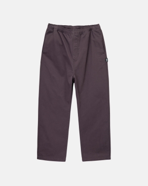 Stussy Brushed Beach Bukser Bordeaux | 4937GUOQB