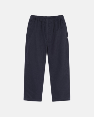 Stussy Brushed Beach Bukser Mørkeblå | 2789WBYGX