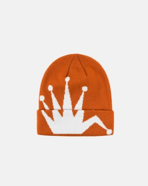 Stussy Crown Jacquard Cuff Beanie Kasketter Orange | 4965TVYEO