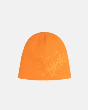 Stussy Debossed Basic Logo Skullcap Kasketter Orange | 7519JVIQS