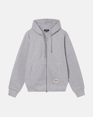 Stussy Double Face Label Zip Hættetrøje Grå | 9318XMHKA