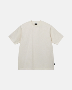 Stussy Heavyweight Pigment Dyed Crew Løbe T-shirt Beige | 6759POZWH