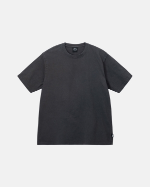 Stussy Heavyweight Pigment Dyed Crew Løbe T-shirt Sort | 7326KHZGW