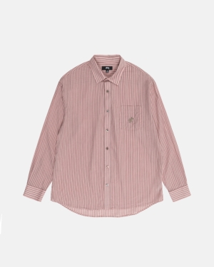 Stussy Lette Classic Skjorte Mørkerød | 7802RCNMI