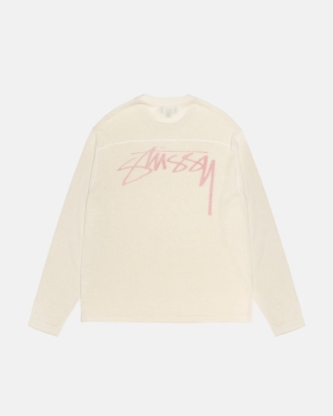 Stussy Lette Football Crew Trøjer Beige | 9210JGDQP