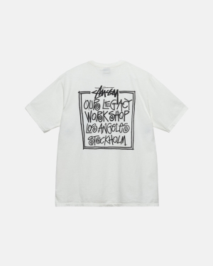 Stussy Our Legacy Frame Pigment Dyed Løbe T-shirt Beige | 2784TFWMZ