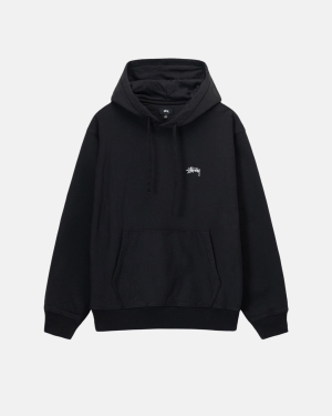 Stussy Overdyed Stock Logo Hættetrøje Sort | 6430UEVWJ