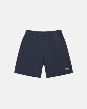 Stussy Overdyed Stock Logo Sweat Shorts Mørkeblå | 2716YSMUO