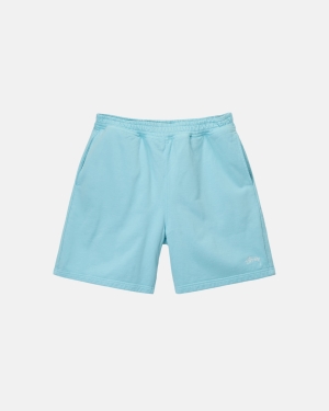 Stussy Overdyed Stock Logo Sweat Shorts Blå | 3874JRVNM