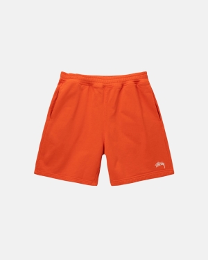 Stussy Overdyed Stock Logo Sweat Shorts Orange | 7184OGXBV