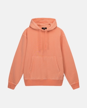 Stussy Pigment Dyed Fleece Hættetrøje Koral | 3241UJHBE