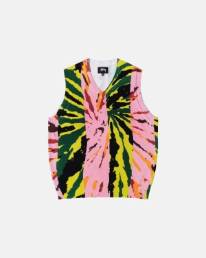 Stussy Printed Veste Lyserød | 2985WEPZC