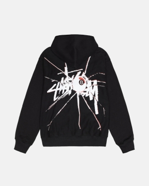 Stussy Shattered Zip Hættetrøje Sort | 1037WLESR