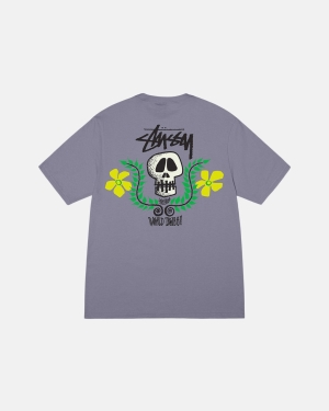 Stussy Skull Crest Løbe T-shirt Lilla | 1657FNPYE