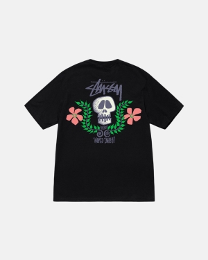 Stussy Skull Crest Løbe T-shirt Sort | 3715AMLDC