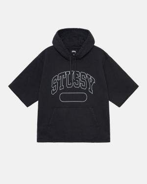 Stussy Ss Boxy Cropped Hættetrøje Sort | 0237OVPDF