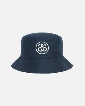 Stussy Ss Link Deep Bucket Hat Mørkeblå | 9310ONIRU