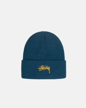 Stussy Stock Cuff Beanie Kasketter Mørketurkis | 9238UWBVE