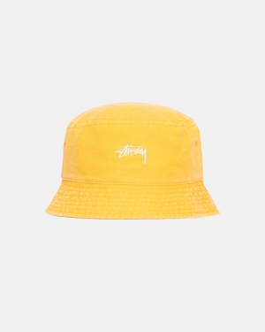 Stussy Washed Stock Bucket Hat Guld | 8540CLPQM