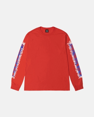 Stussy Youth Brigade Pigment Dyed Ls Løbe T-shirt Lyserød | 1938XWNLK